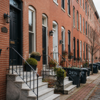 balitmore, md row brick attached houses 