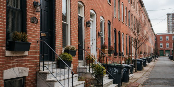 balitmore, md row brick attached houses 